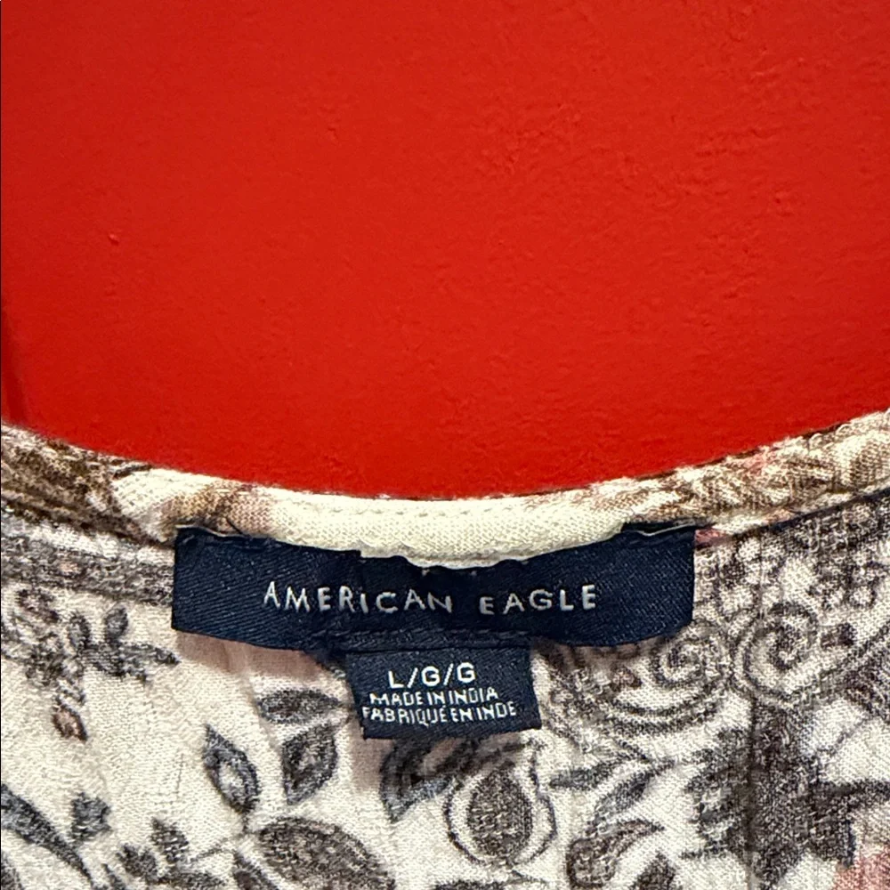 American Eagle Outfitters Floral Tank Top - Cream and Black - Picture 2 of 4